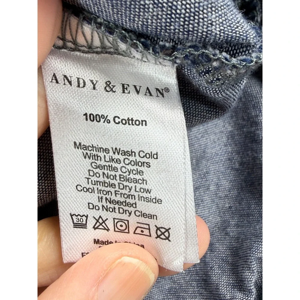 Andy & Evan Boys Size 8 Plaid Button Down Shirt Navy Green Roll Tab Sleeves